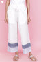 Cambric Cotton Palazzo Pin-Tucked Pants In White